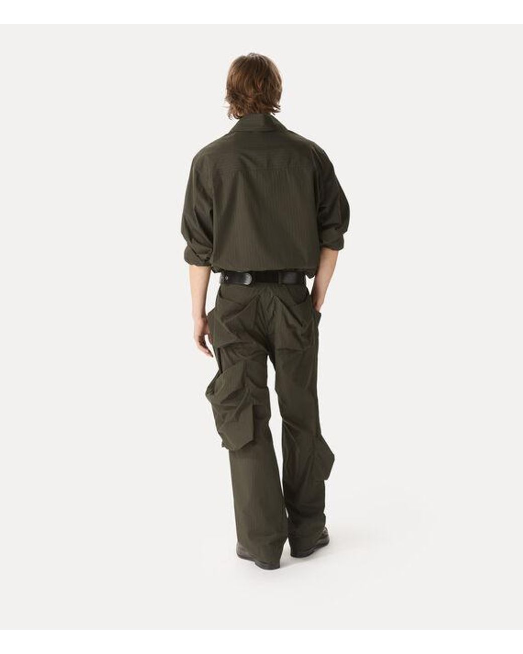 Vivienne Westwood Achilles Trousers Pinstripe Shirting In Green For Men vivienne-westwood-achilles-trousers-pinstripe-shirting-in-green-for-men