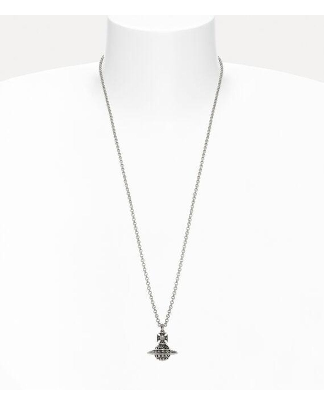 Vivienne Westwood White Lancelot Orb Pendant Necklace Brass for men