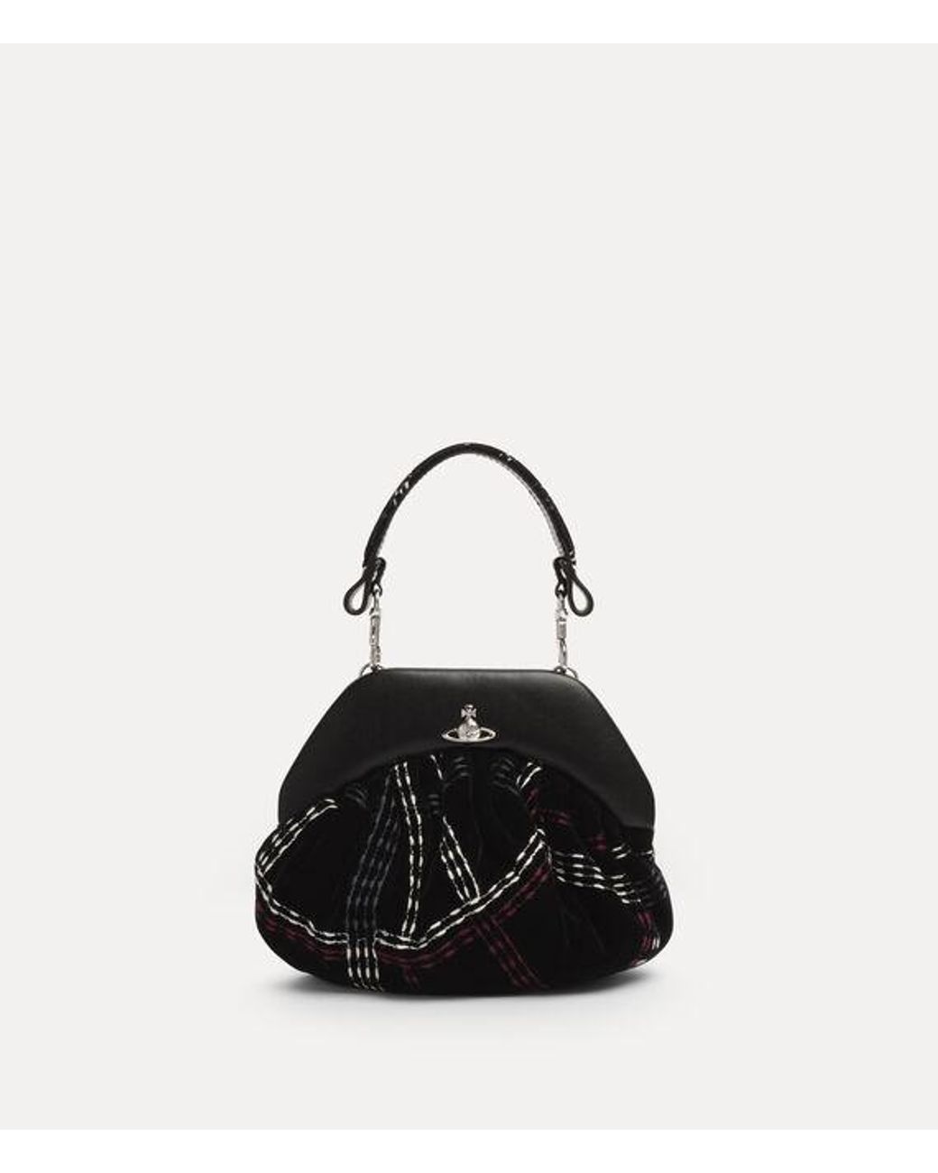 Vivienne Westwood Black Brooke Clutch Velvet Check