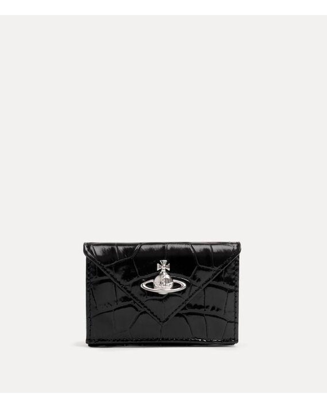 Vivienne Westwood White Envelope Billfold Emboss Croc Leather