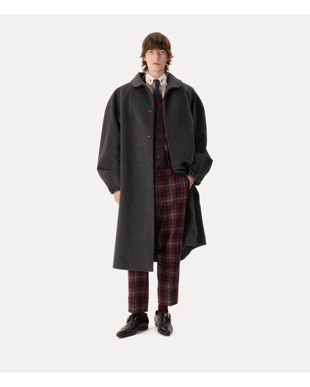 Vivienne Westwood Black Menzel Coat Melton for men