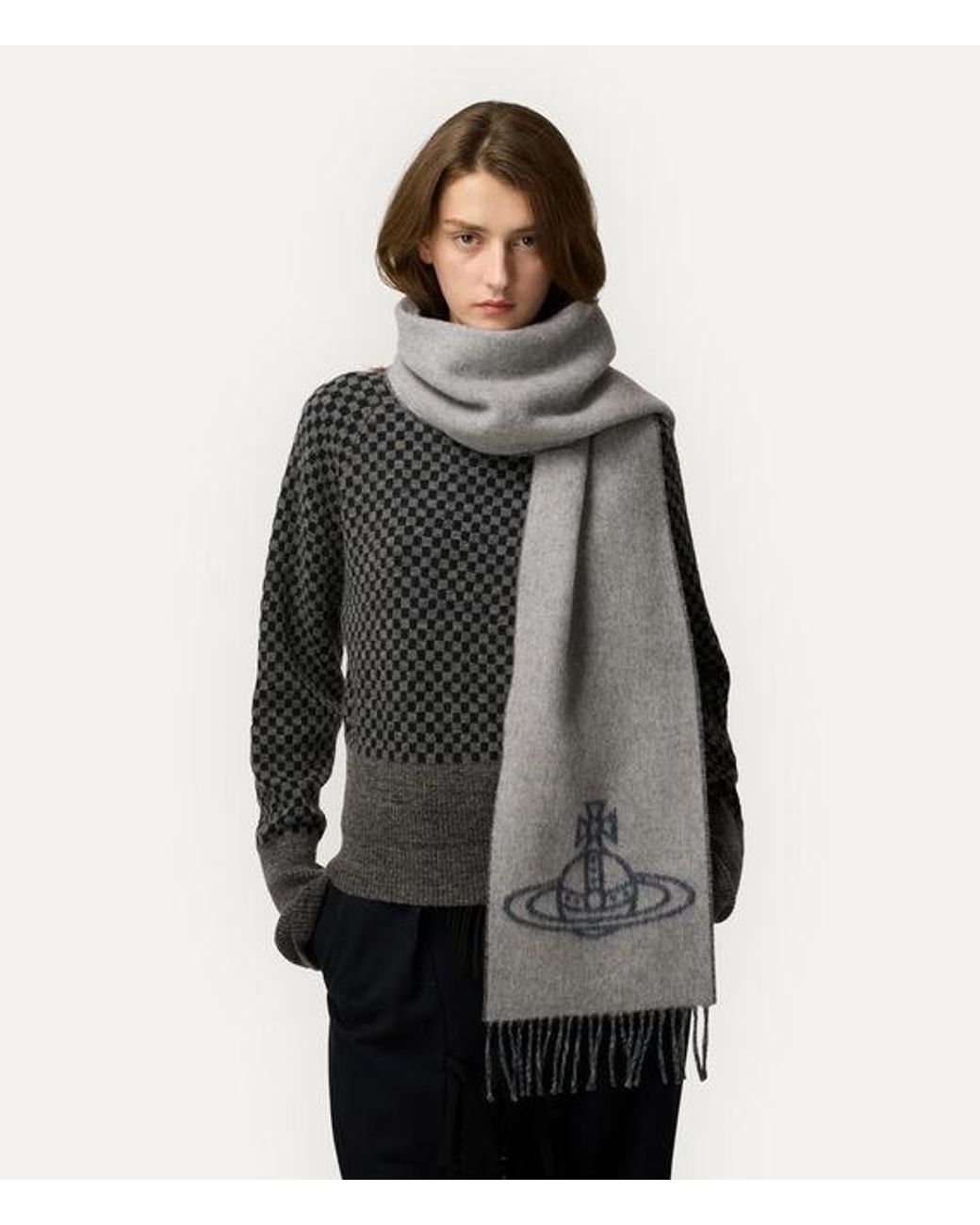Vivienne Westwood Blue Double Face Scarf Double Face Scarf