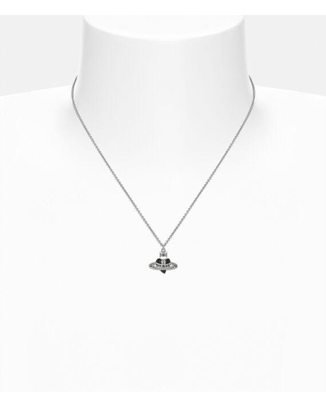 Vivienne Westwood White New Diamante Heart Pendant Necklace