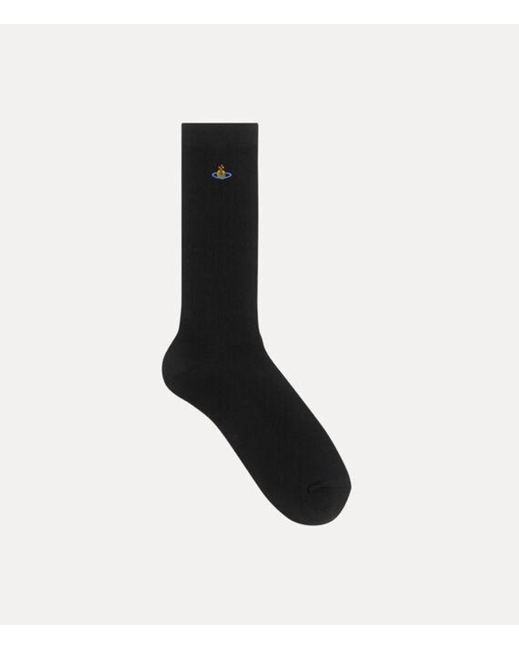 Vivienne Westwood Black Ribbed Crew Sock Ribbed Crew Cotton