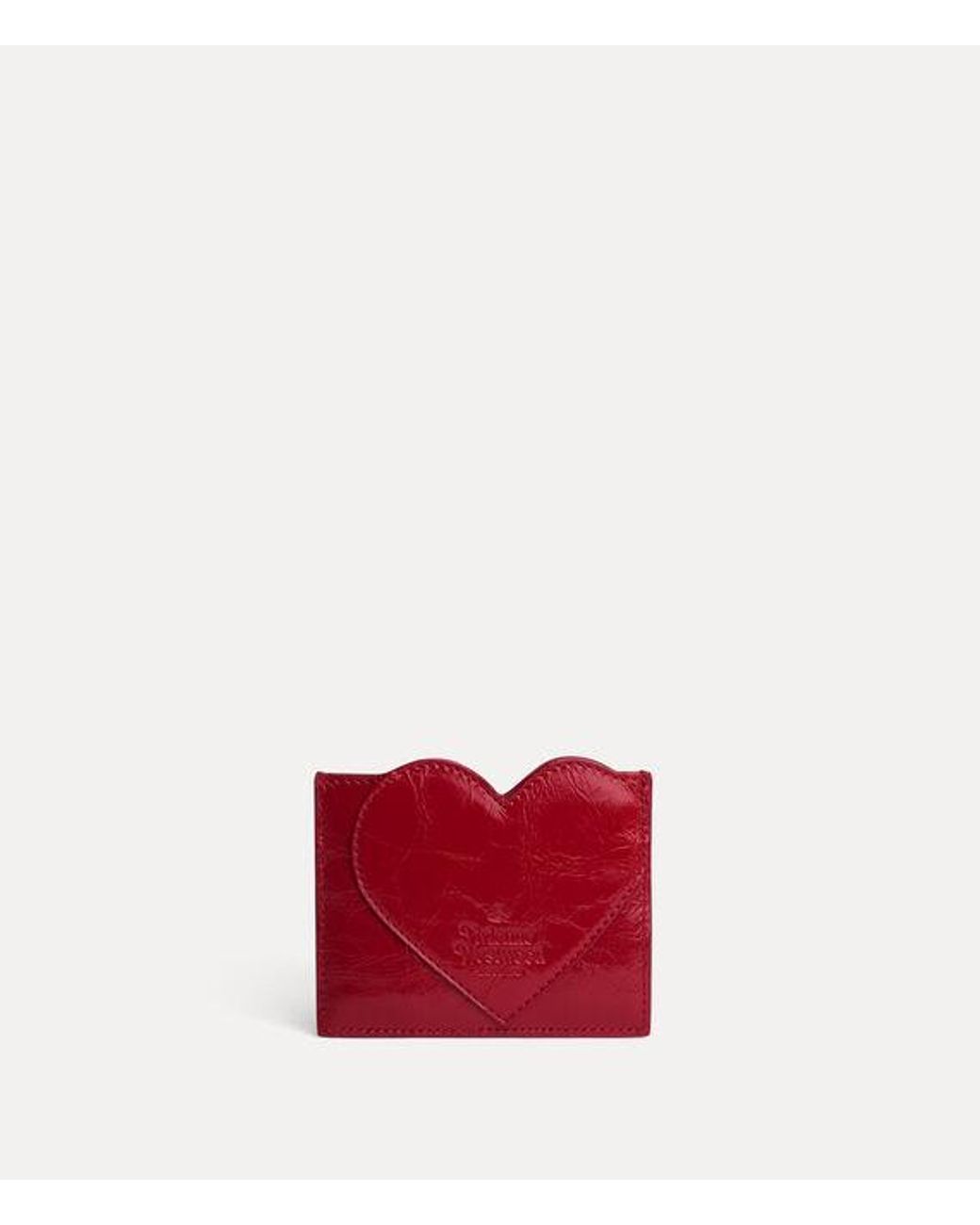 Vivienne Westwood Red Heart Card Holder Naplak Leather