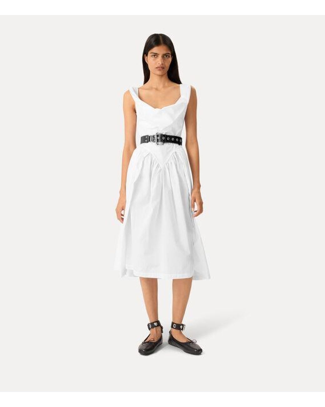 Vivienne Westwood White Sunday Dress Compact Poplin