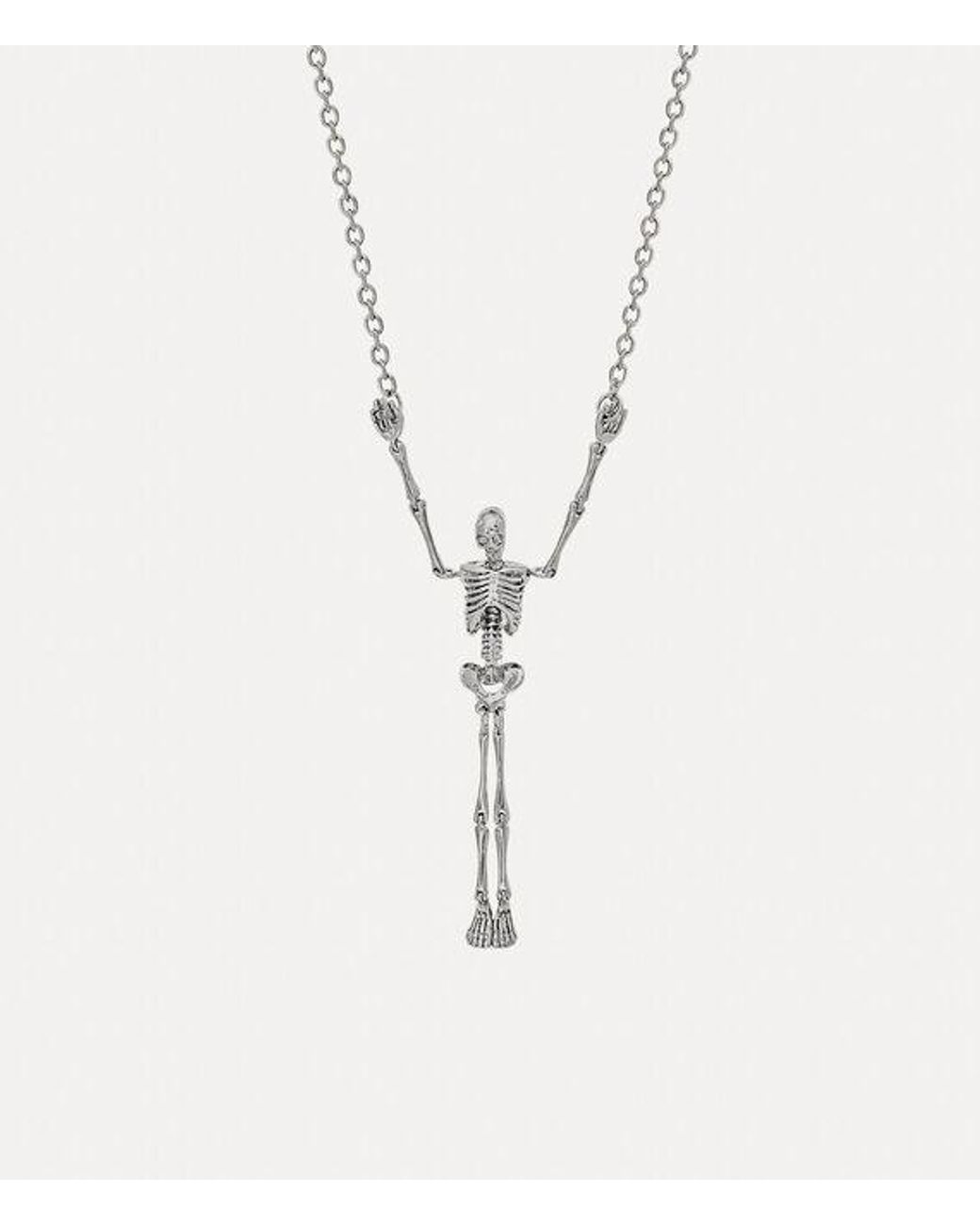 Vivienne Westwood White Skeleton Long Necklace Brass