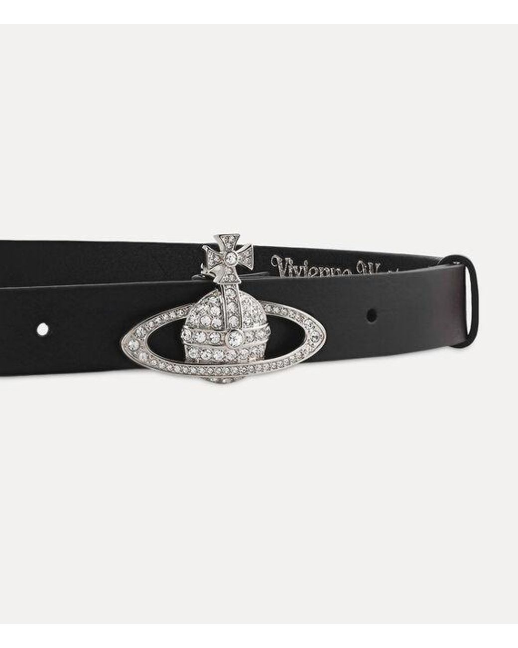 Vivienne Westwood White Small Bas Relief Belt Brass
