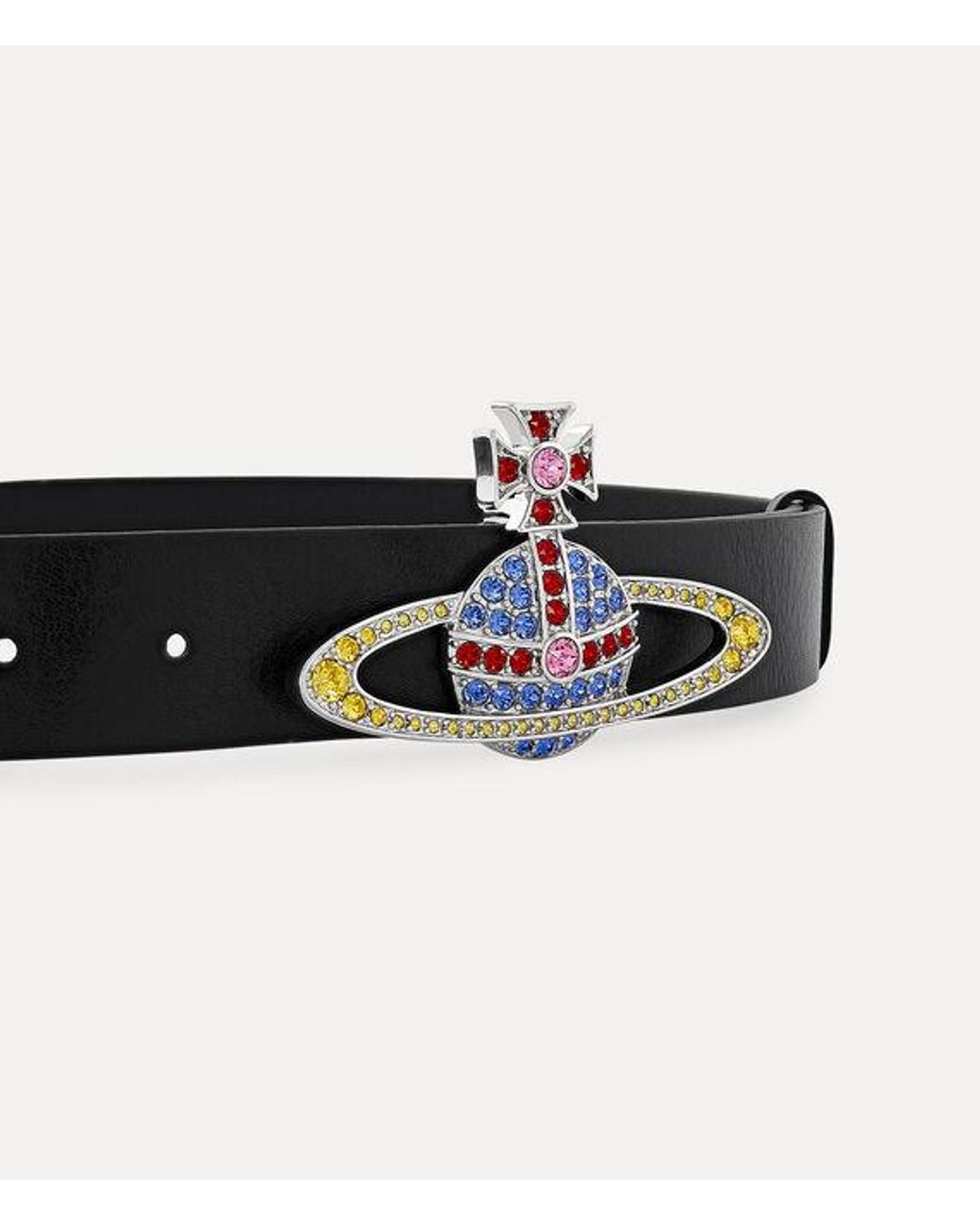Vivienne Westwood White Medium Bas Relief Belt Brass