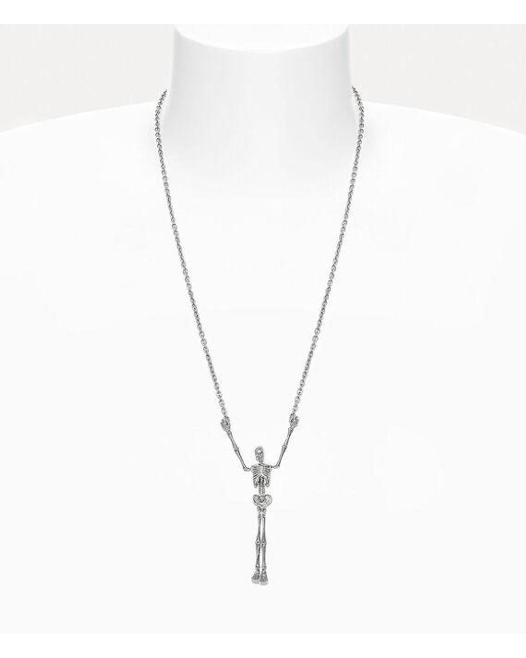 Vivienne Westwood White Skeleton Long Necklace Brass