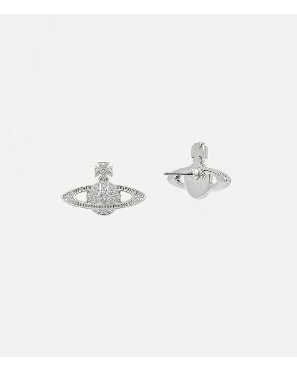 Vivienne Westwood Metallic Mini Bas Relief Earrings Cubic Zirconia