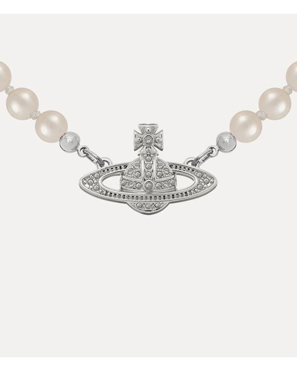 Vivienne Westwood White Mini Bas Relief Pearl Choker