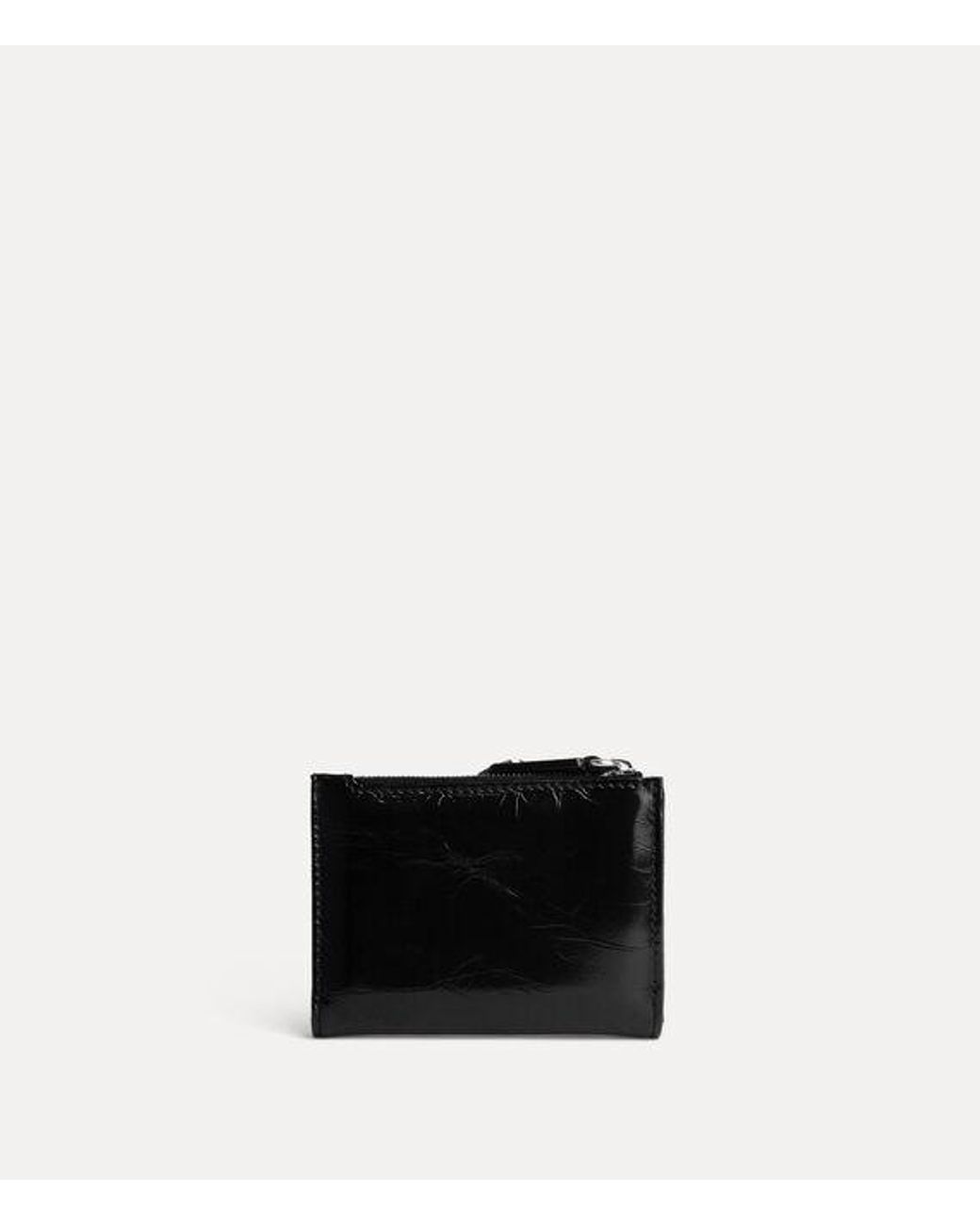 Vivienne Westwood Black Slim Flap Card Holder Naplak Leather