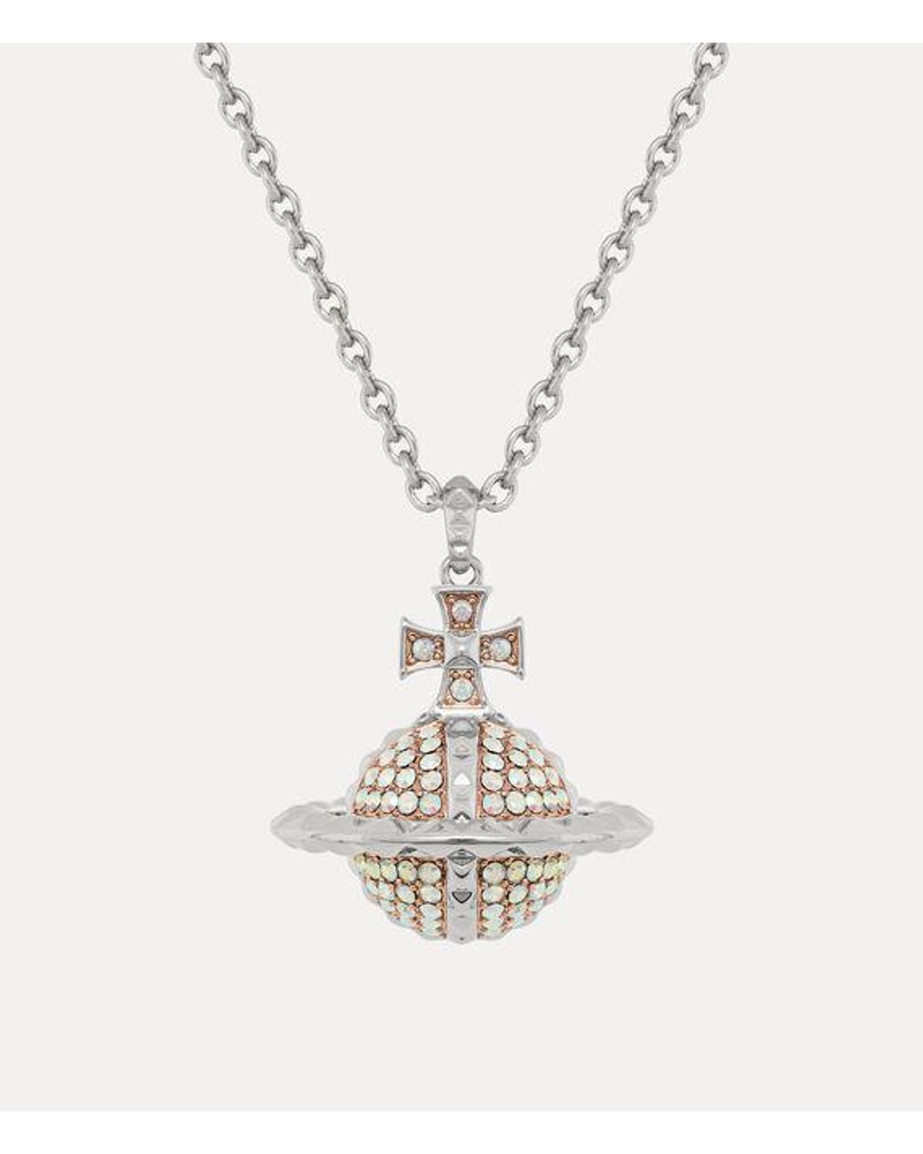 Vivienne Westwood White Mayfair Large Orb Pendant Necklace