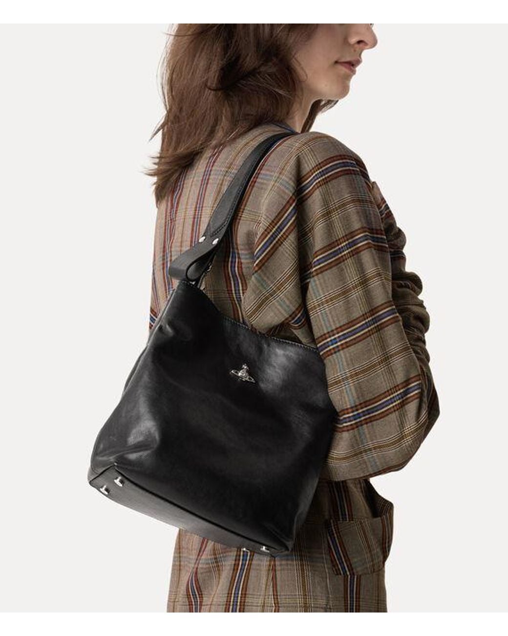 Vivienne Westwood Black Lottie Small Shoulder Bag Supple Leather