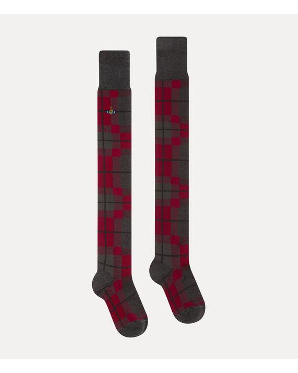 Vivienne Westwood Gray Locharron Over The Knee Sock Locharran