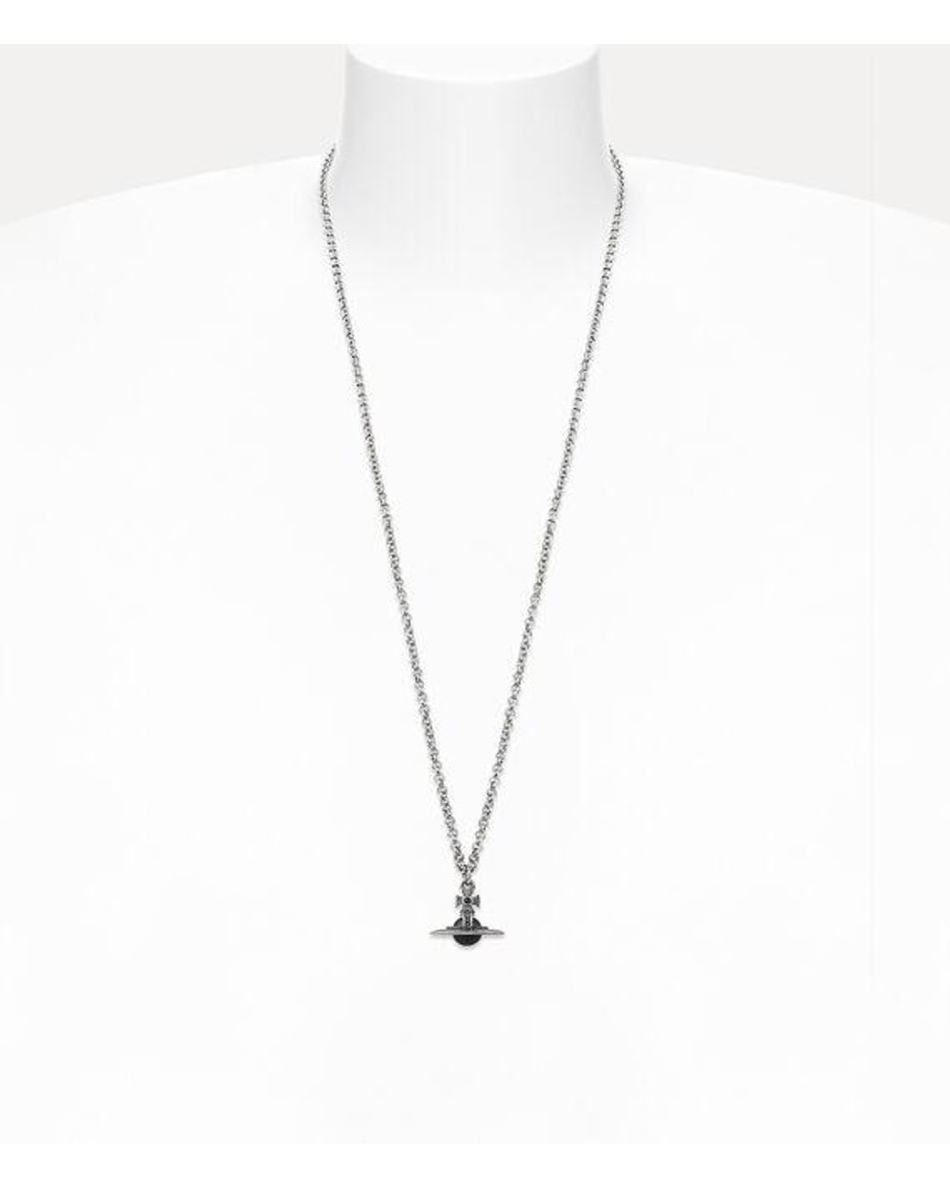 Vivienne Westwood White New Tiny Orb Pendant Necklace for men