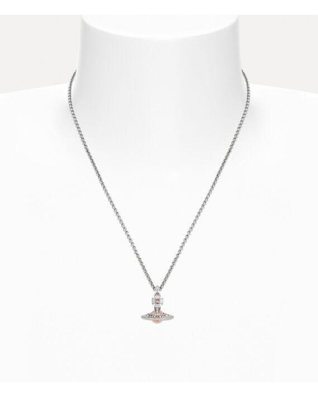 Vivienne Westwood White New Petite Orb Pendant Necklace