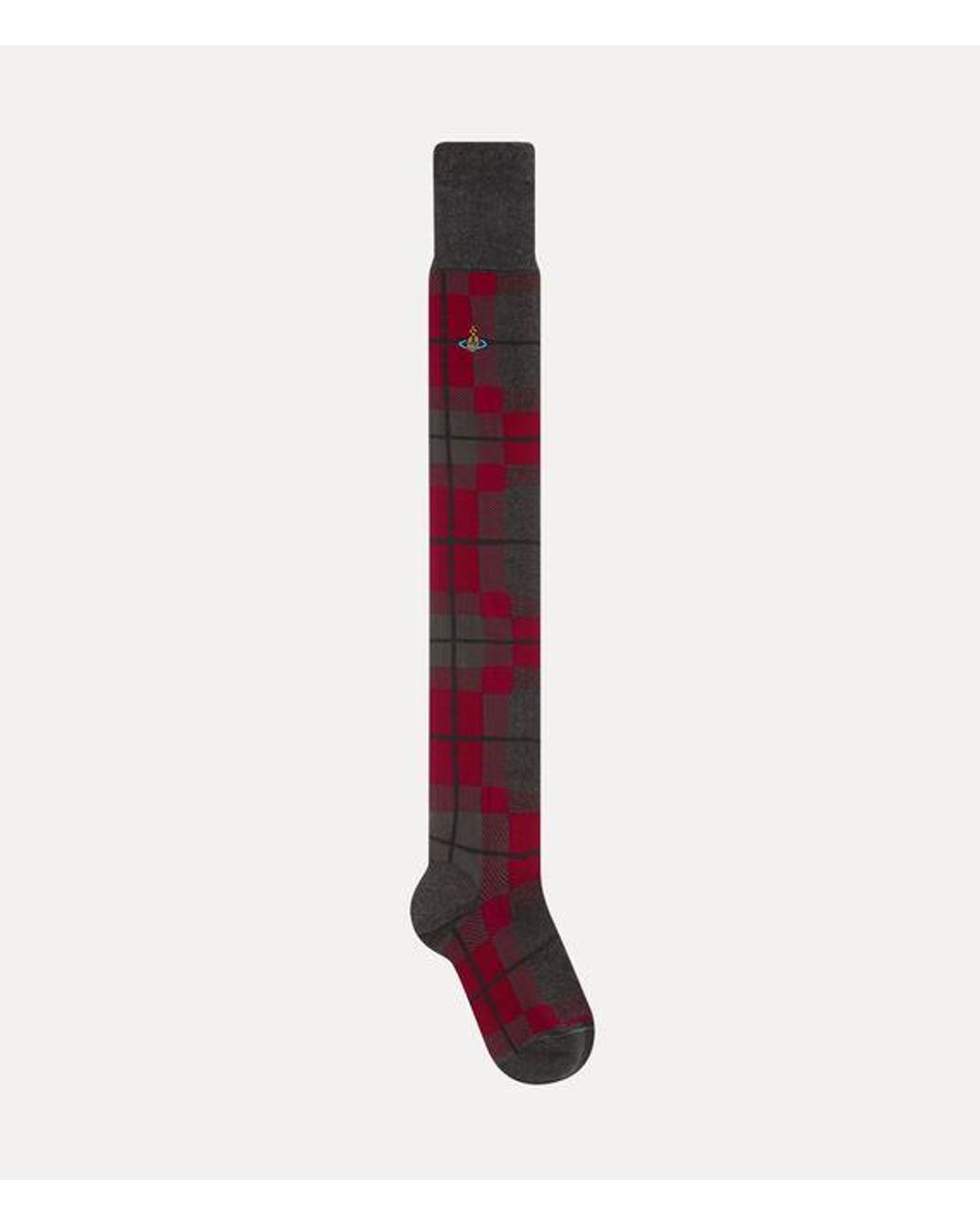 Vivienne Westwood Gray Locharron Over The Knee Sock Locharran