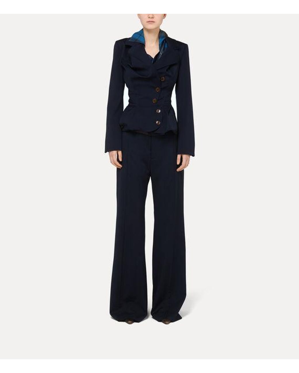 Vivienne Westwood Blue Wide Leg Trousers Wool