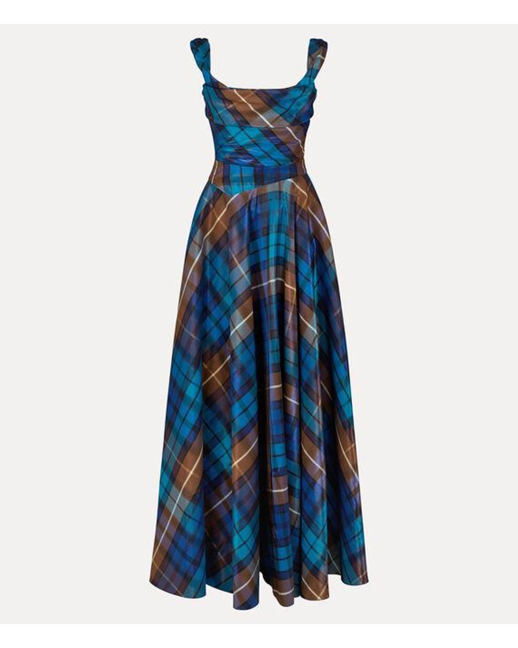 Vivienne Westwood Blue Long Chichi Dress Buchanan Tartan Poly