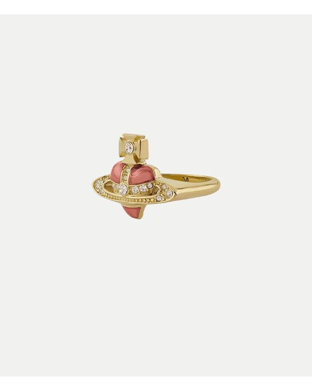 Vivienne Westwood White New Diamante Heart Ring