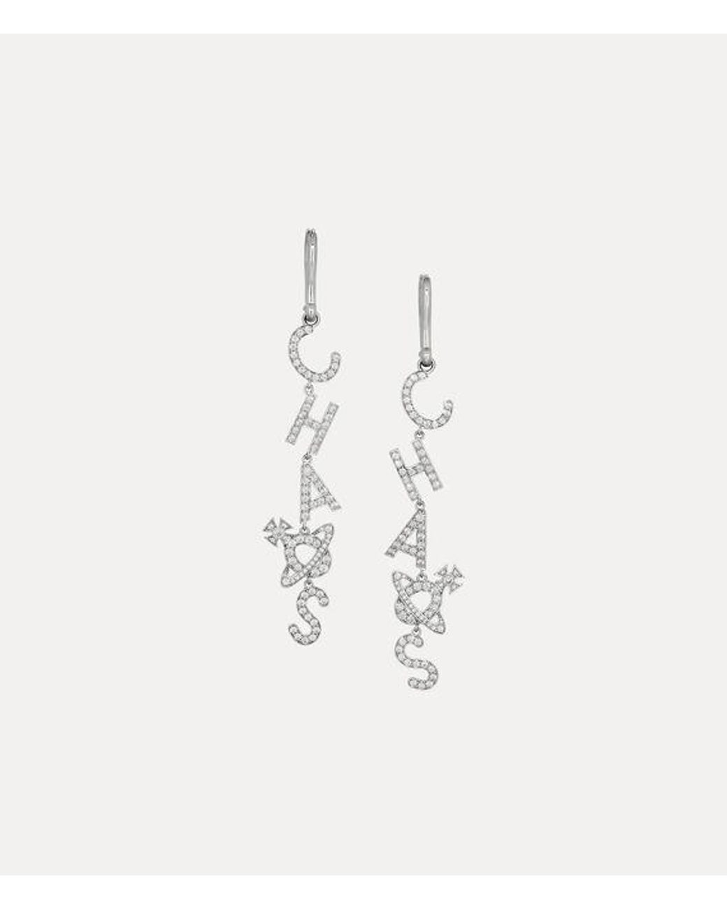 Vivienne Westwood Natural Chaos Large Earrings Cubic Zirconia