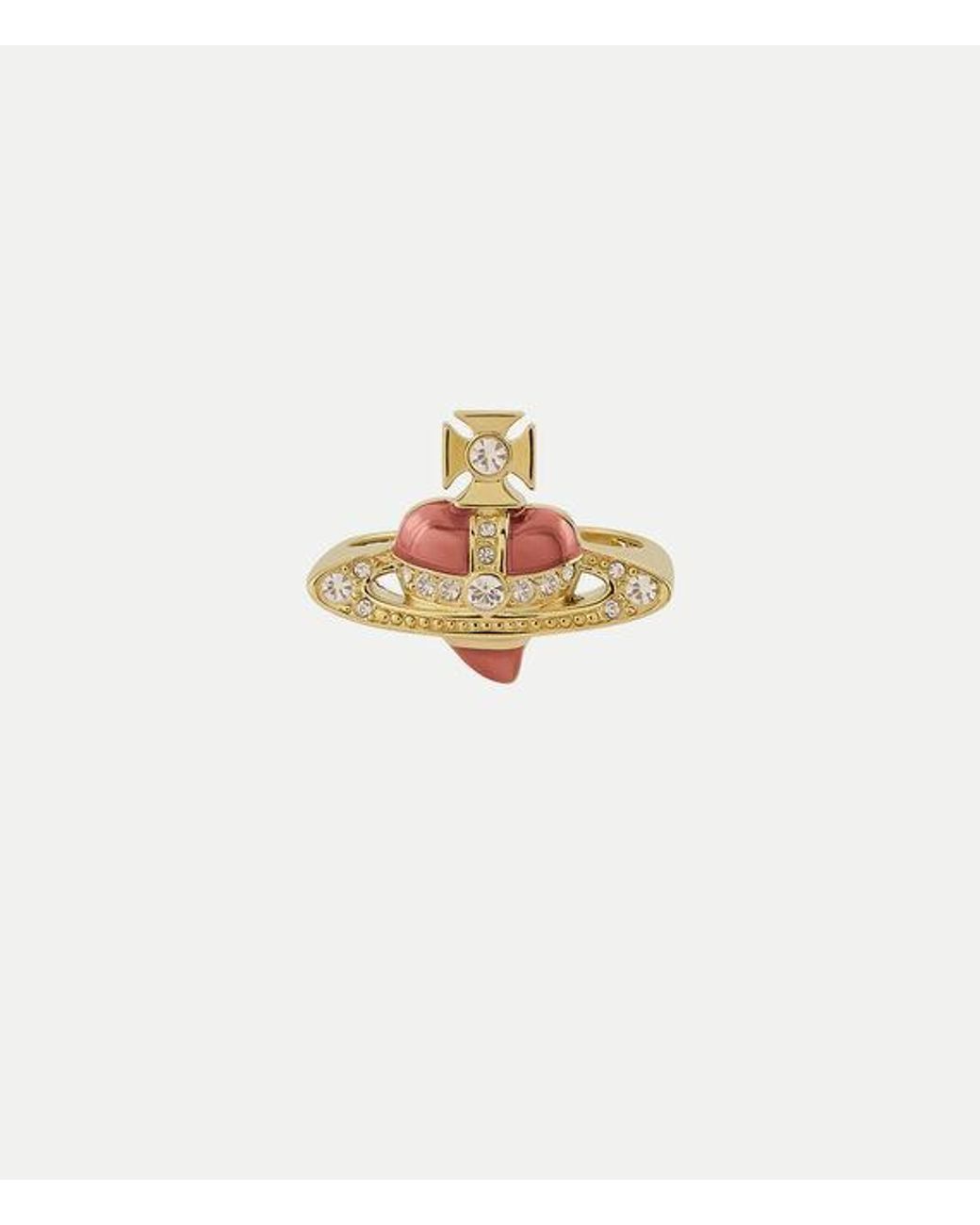 Vivienne Westwood White New Diamante Heart Ring