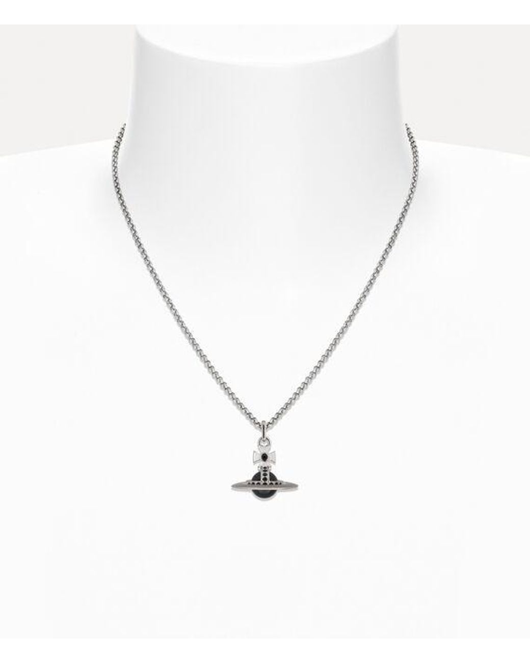 Vivienne Westwood White New Tiny Orb Pendant Necklace