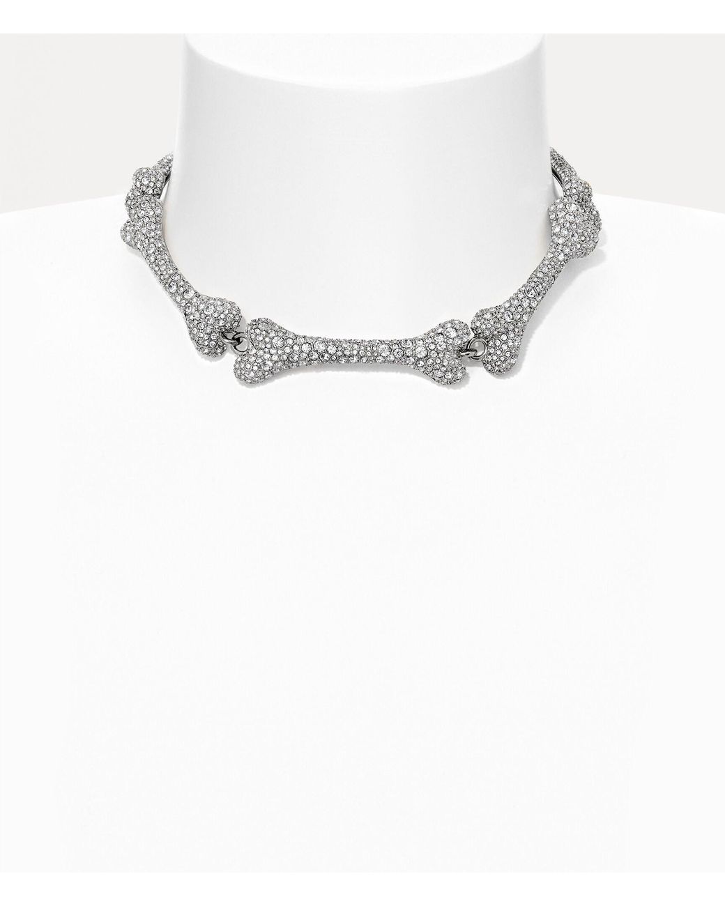 Vivienne Westwood Bone-Shaped Choker Necklace Silver Chain Length 40cm  Japan | eBay