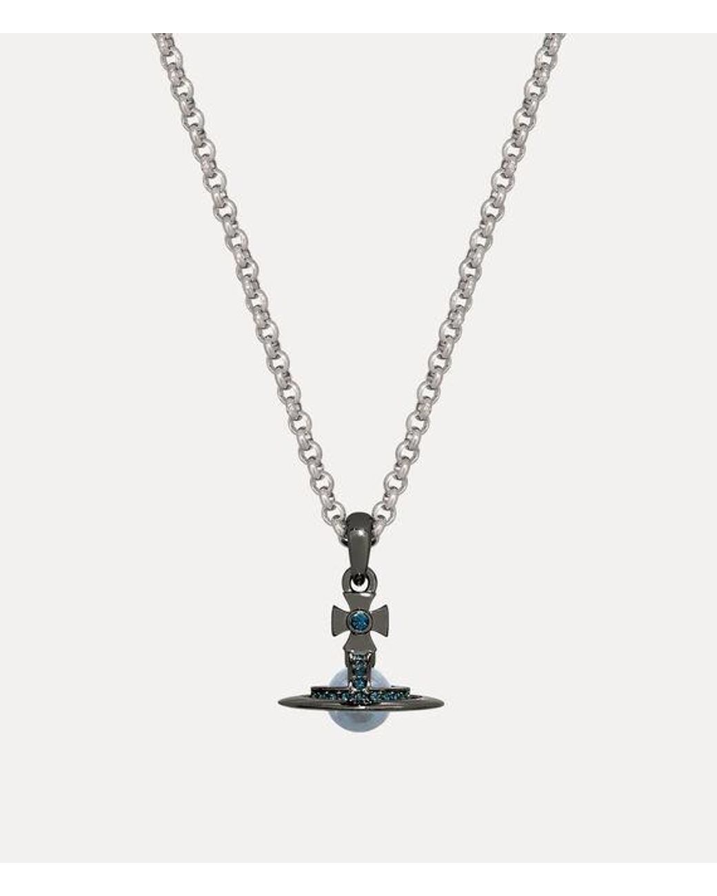 Vivienne Westwood White New Petite Orb Pendant Necklace for men