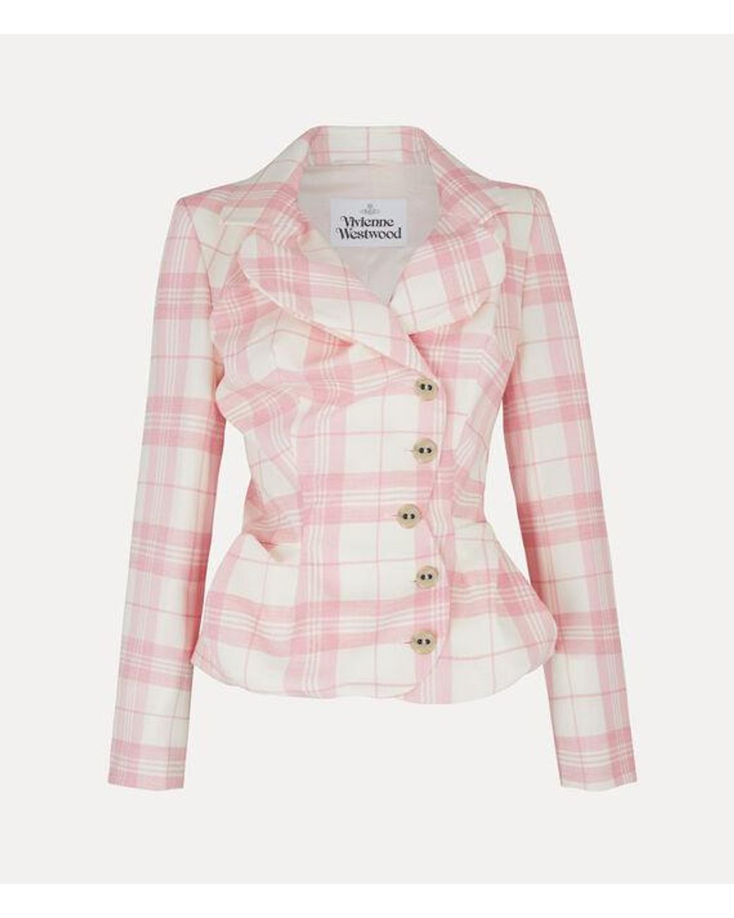 Vivienne Westwood Pink Drunken Tailored Jacket Coquette Check