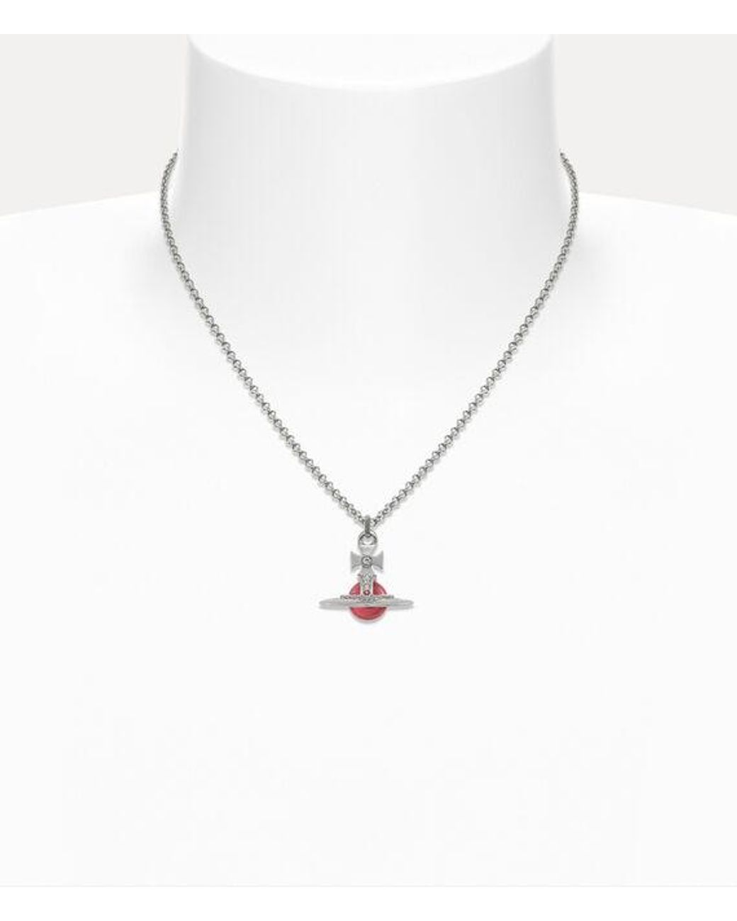 Vivienne Westwood White New Tiny Orb Pendant Necklace Cubic Zirconia