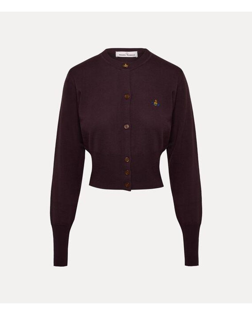 Vivienne Westwood Purple Bea Cropped Cardigan Wool