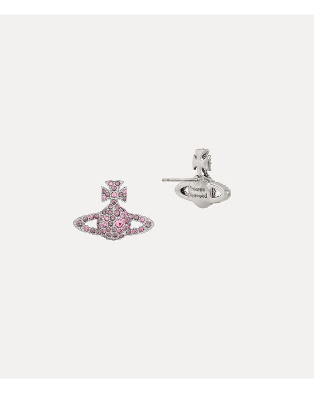Vivienne Westwood Pink Grace Bas Relief Stud Earrings