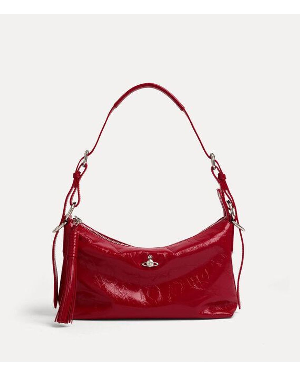 Vivienne Westwood Red Emma Shoulder Bag Naplak Leather
