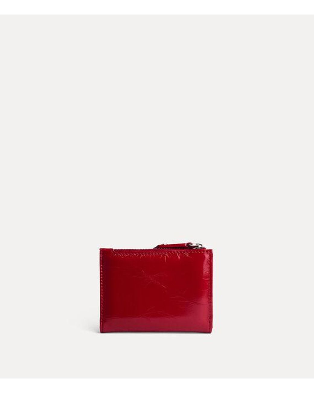 Vivienne Westwood Red Slim Flap Card Holder Naplak Leather