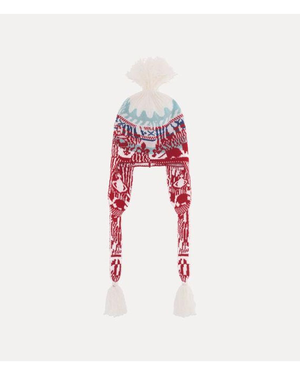 Vivienne Westwood Ear Flap Hat Fairisle Flap Knit in Red | Lyst UK