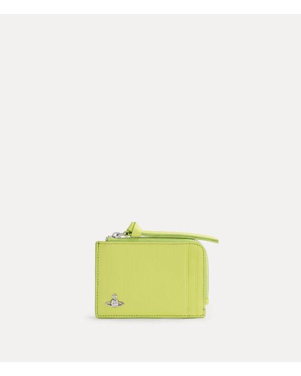 Vivienne Westwood Yellow Card Holder With Zip Supple Leather