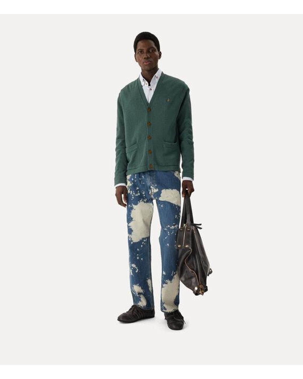 Vivienne Westwood Green Alex Cardigan Cashmere Cotton for men