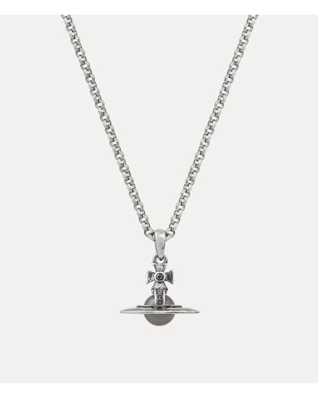 Vivienne Westwood White New Petite Orb Pendant Necklace for men