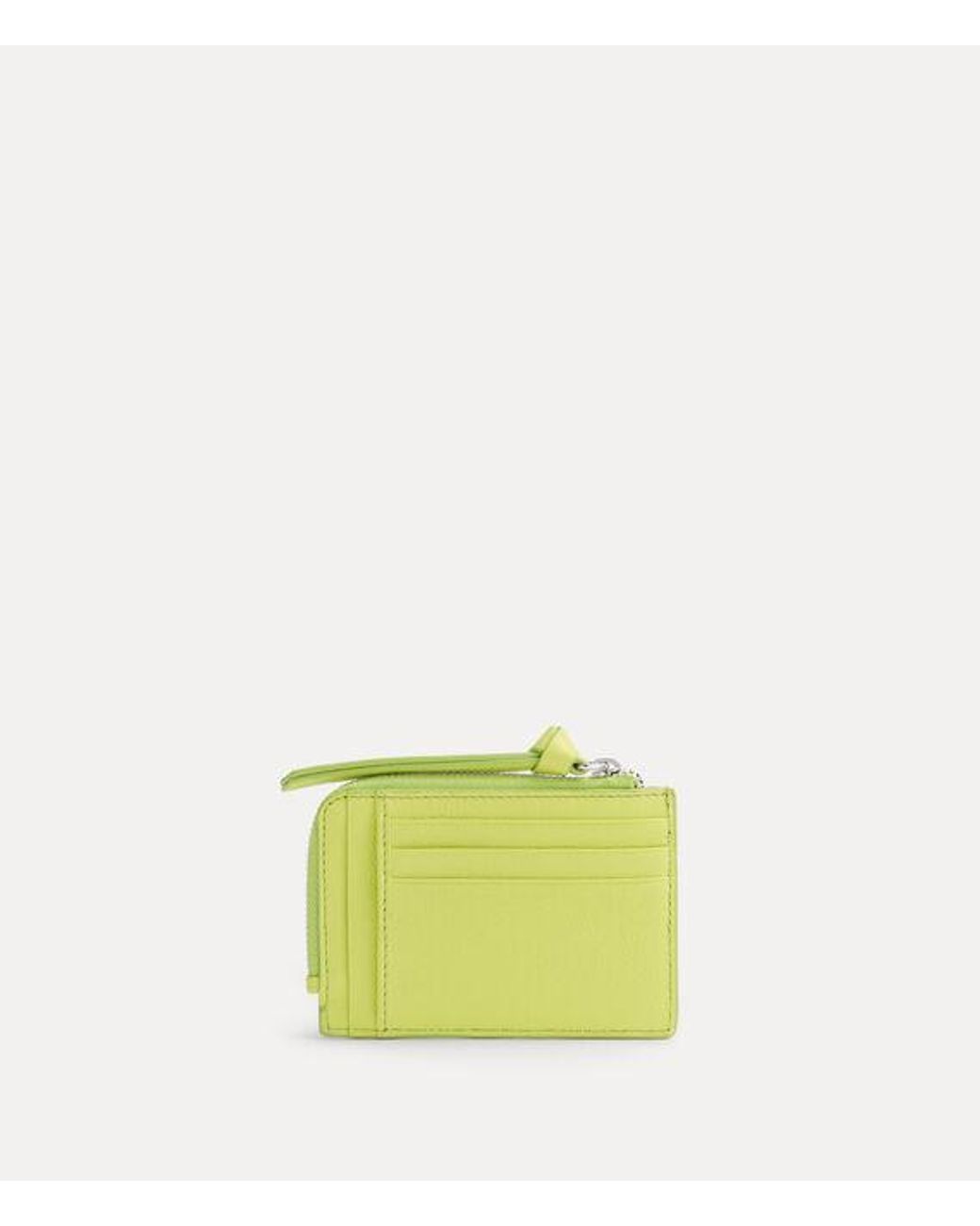 Vivienne Westwood Yellow Card Holder With Zip Supple Leather