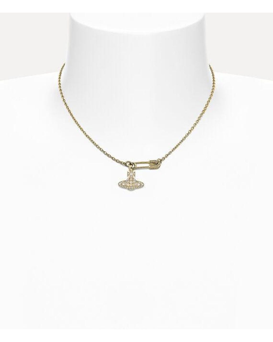 Vivienne Westwood White Lucrece Pendant Necklace Cubic Zirconia
