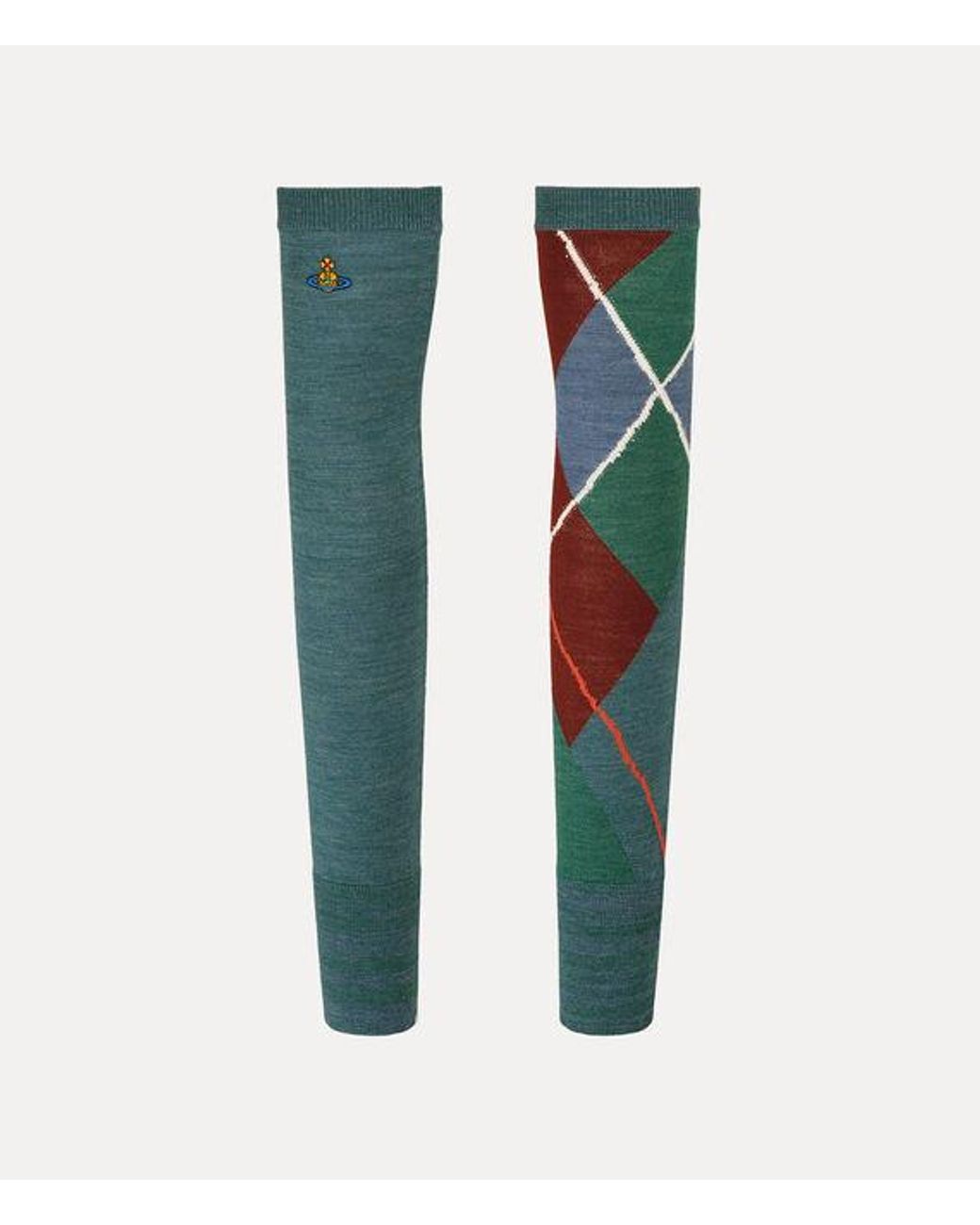 Vivienne Westwood Green Argyle Arm Warmers Wool