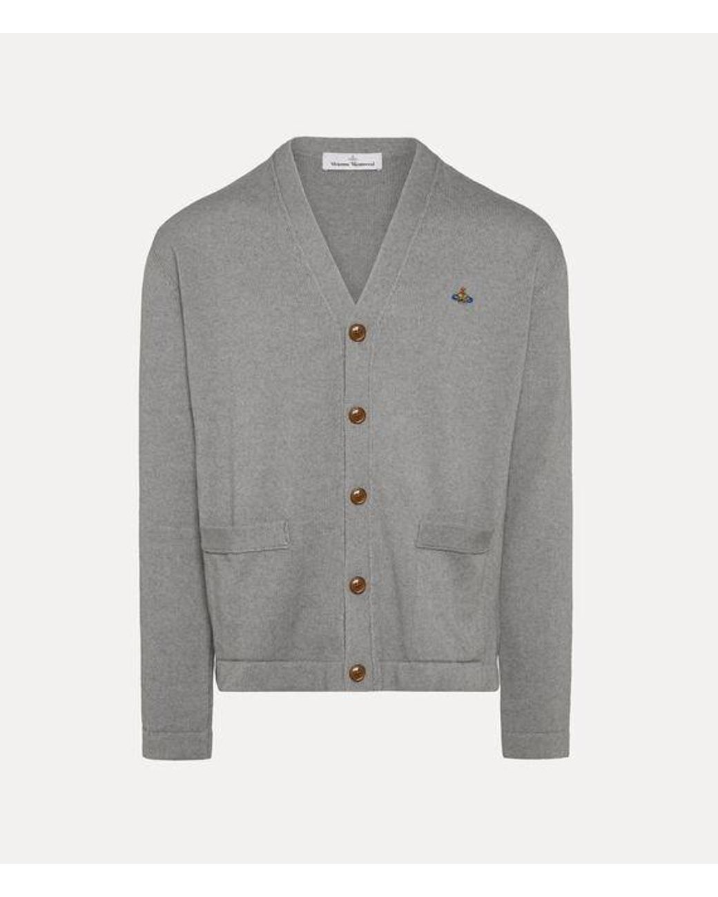 Vivienne Westwood Gray Alex Cardigan Cashmere Cotton for men