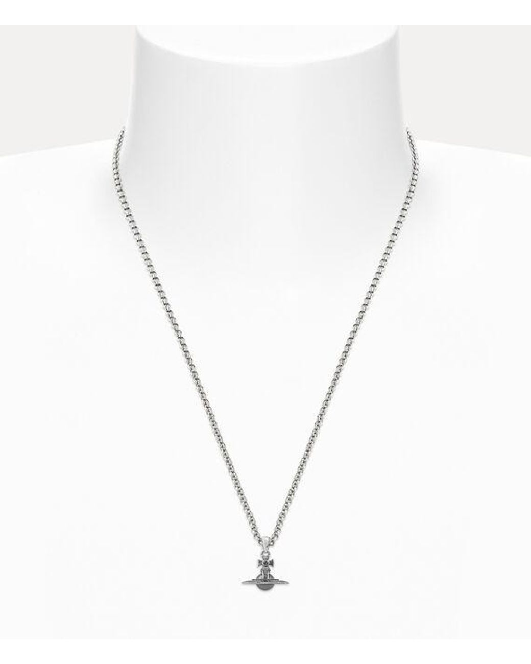 Vivienne Westwood White New Petite Orb Pendant Necklace for men