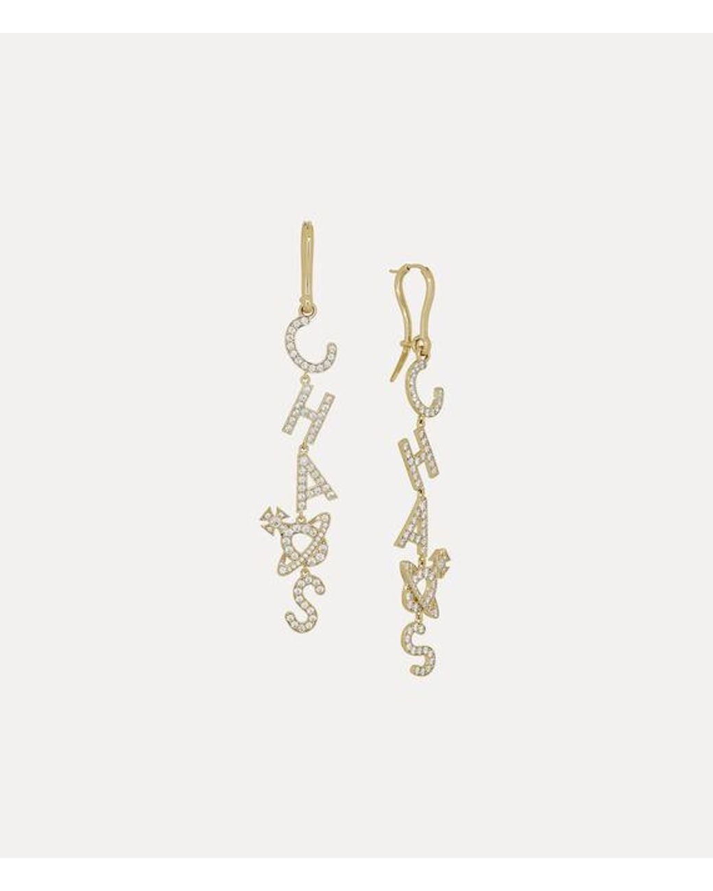 Vivienne Westwood Natural Chaos Large Earrings Cubic Zirconia