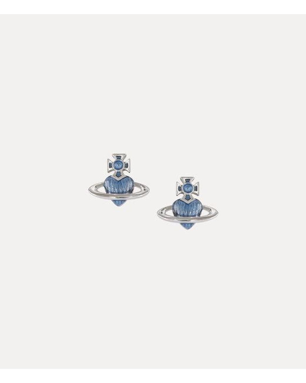 Vivienne Westwood Blue Fabianna Bas Relief Earrings