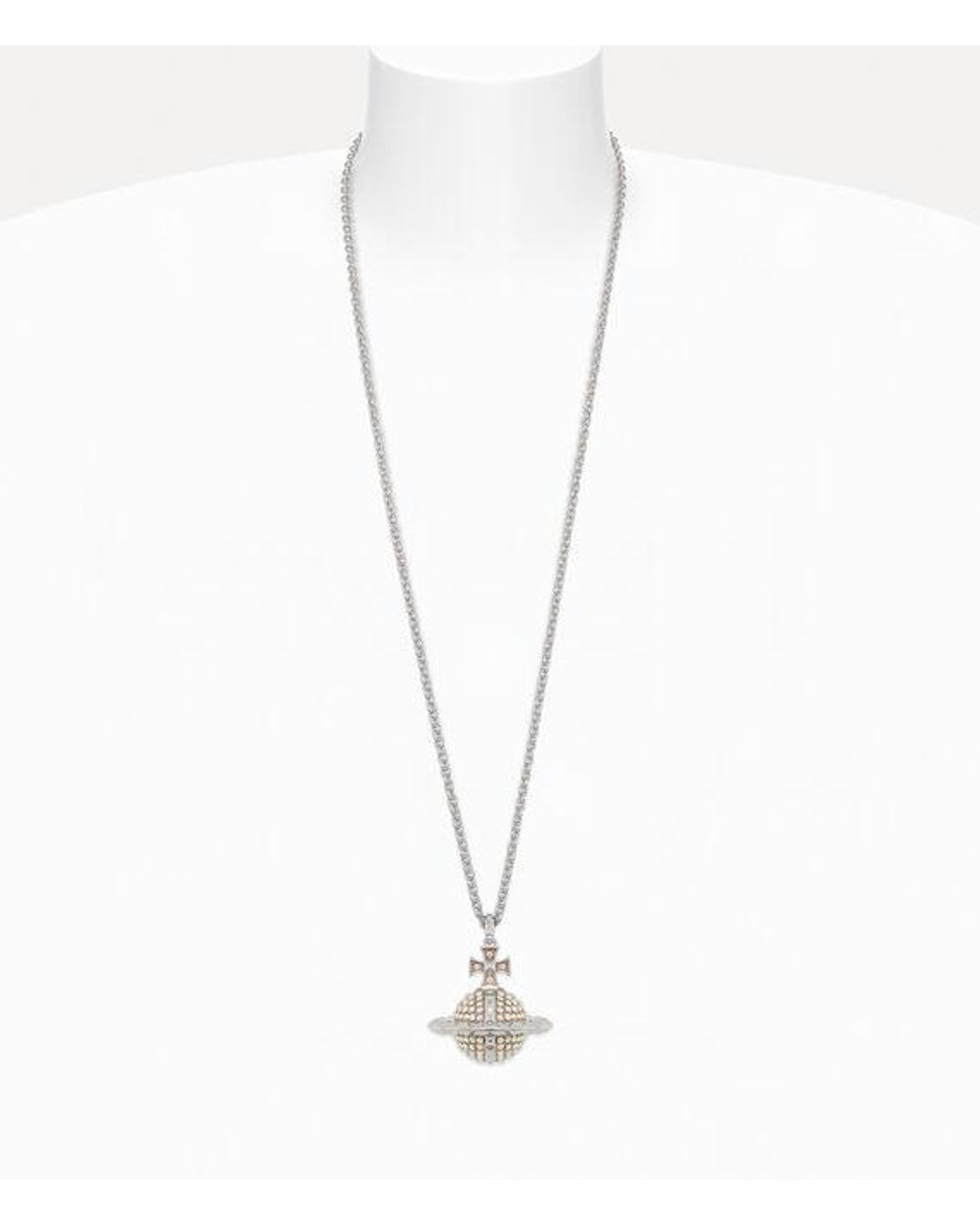 Vivienne Westwood White Mayfair Large Orb Pendant Necklace