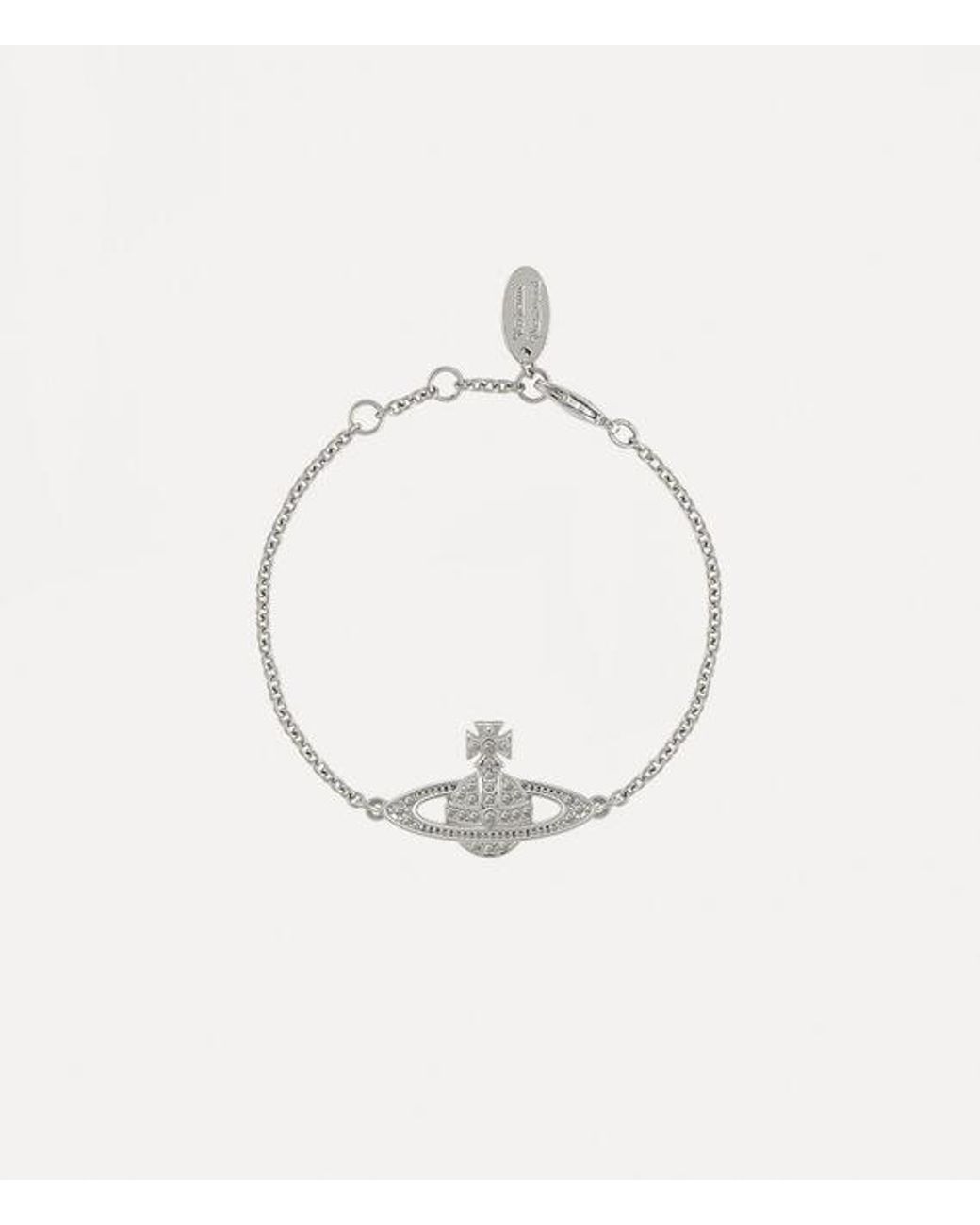 Vivienne Westwood Natural Mini Bas Relief Chain Bracelet Cubic Zirconia
